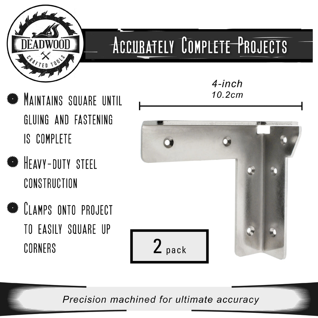 Wood Corner Clamp Kit, 4pc - 4in Machinist 90 Degree Corner Clamps